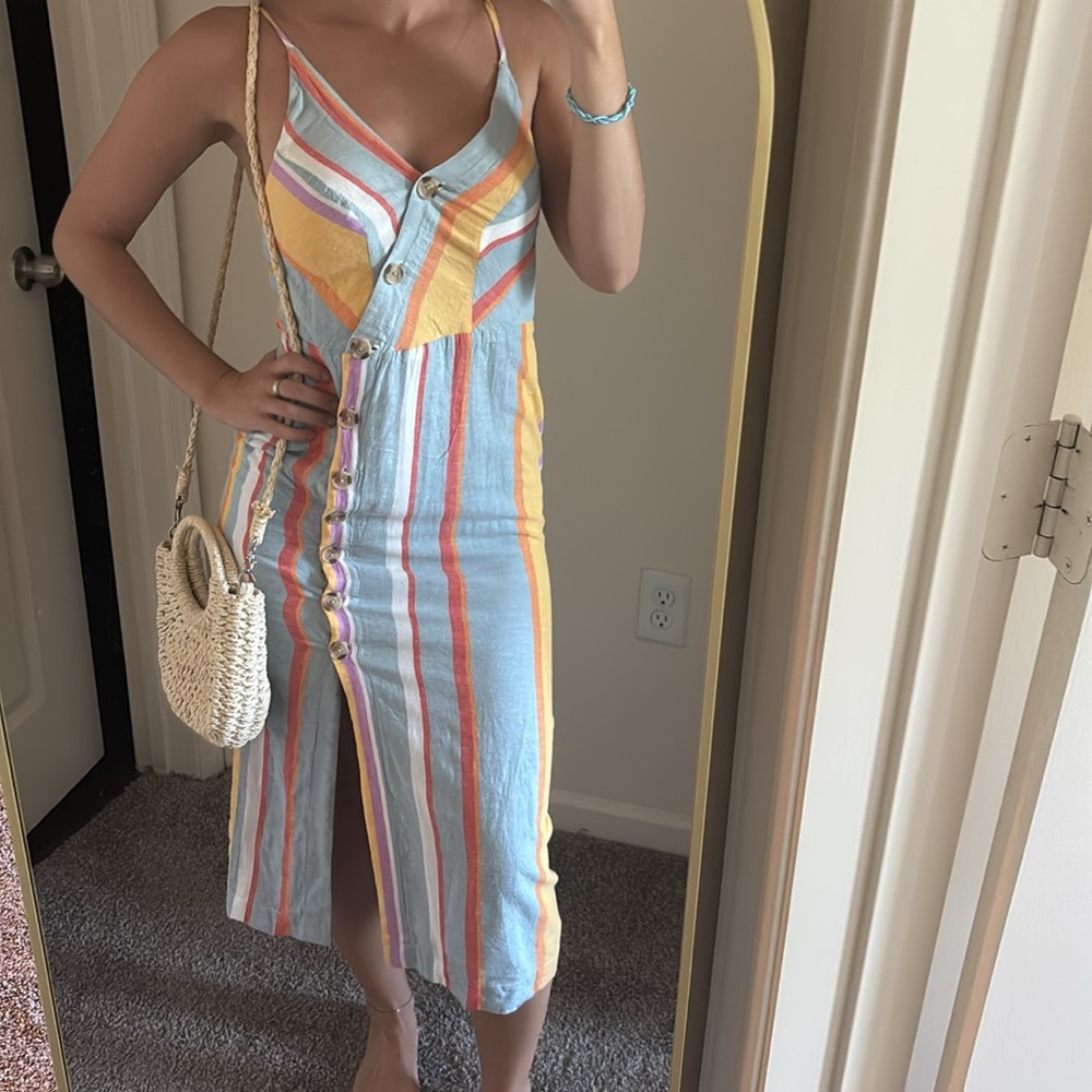 Striped Midi Dress - Cotton